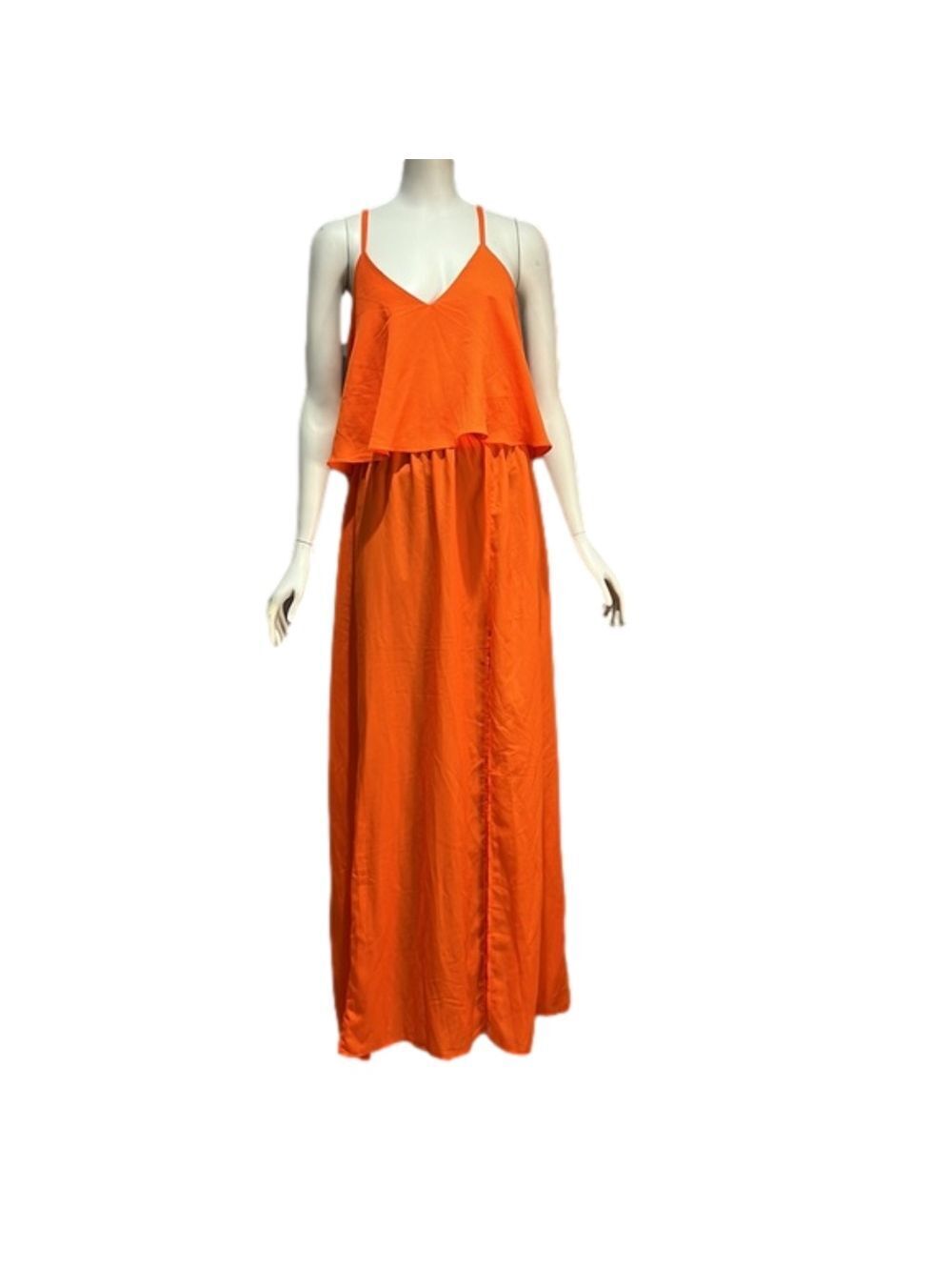 Zingara Orange Layered Look Maxi Dress Size 2